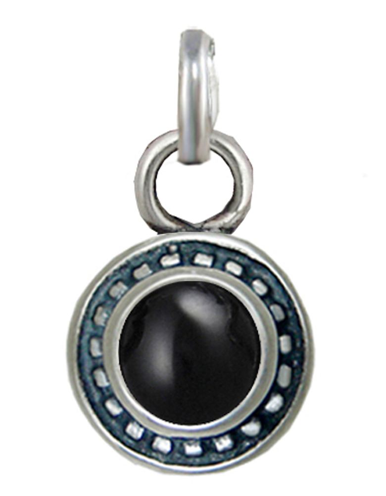 Sterling Silver Petite Little Black Onyx Pendant Necklace